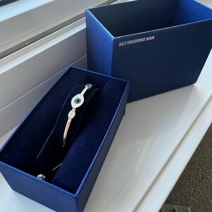 Swarovski rosegold evil’s eye bangle bracelet